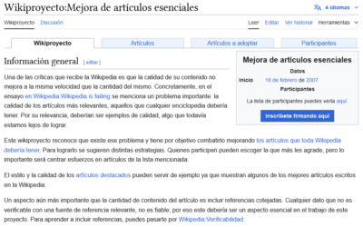 Conocemos el wikiproyecto de mejora de los 10.000 artículos esenciales