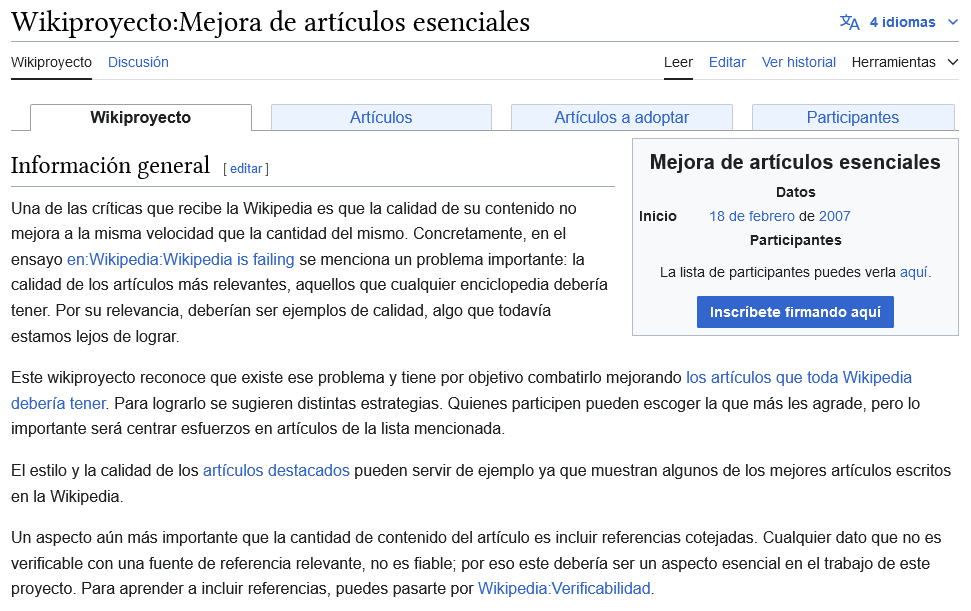 Conocemos el wikiproyecto de mejora de los 10.000 artículos esenciales