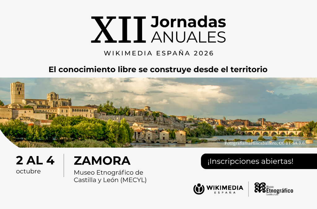Inscripciones abiertas: XII Jornadas Anuales de Wikimedia España en Zamora
